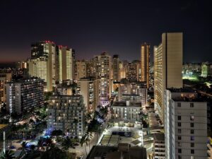 Island Colony city night lights